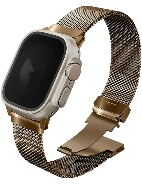 UNIQ DANTE PRO STAINLESS STEEL WATCH STRAP WITH ADJUSTABLE LENGTH FOR APPLE WATCH 49 | 46 | 45 | 44MM | EMBER GOLD